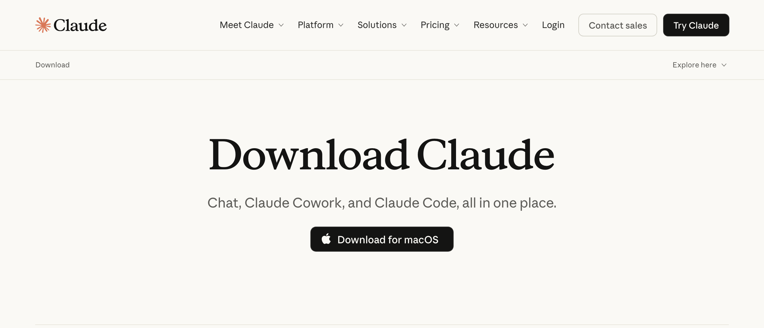 claude.com/download 실제 화면